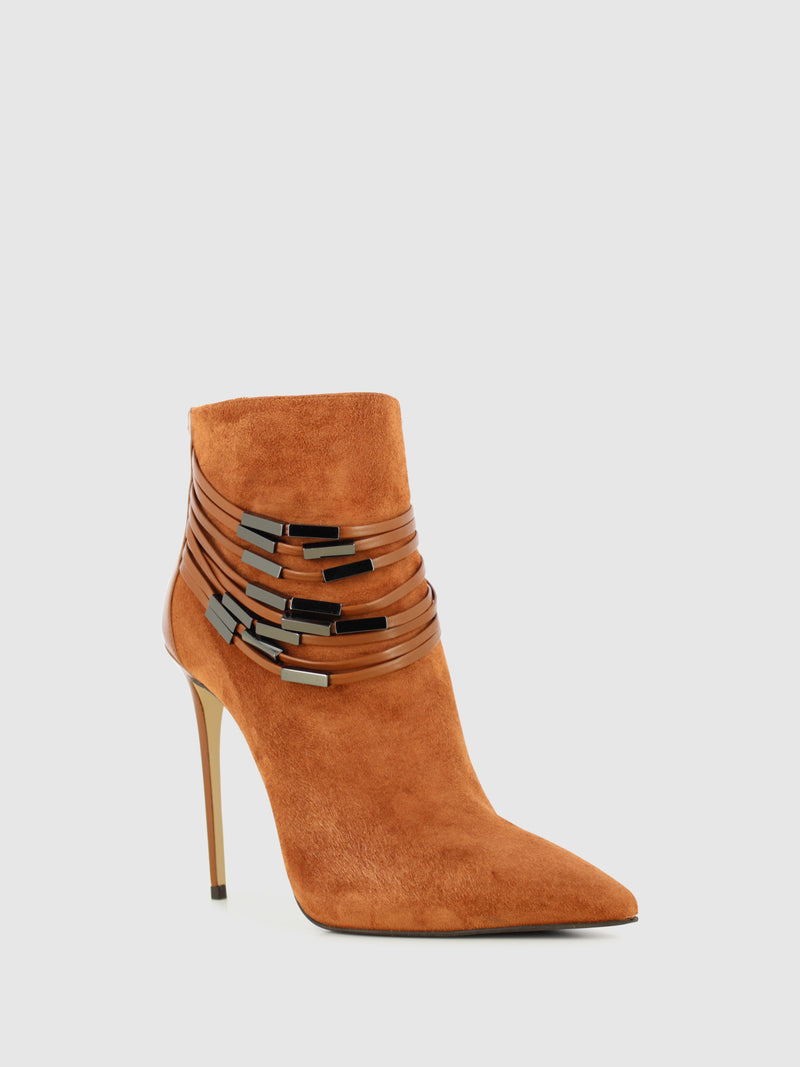 Le Silla Camel Zip Up Ankle Boots