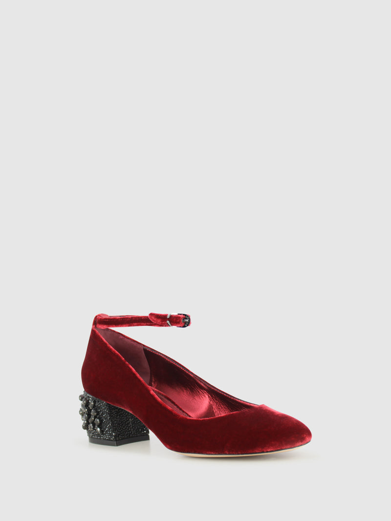Le Silla DarkRed Ankle Strap Shoes