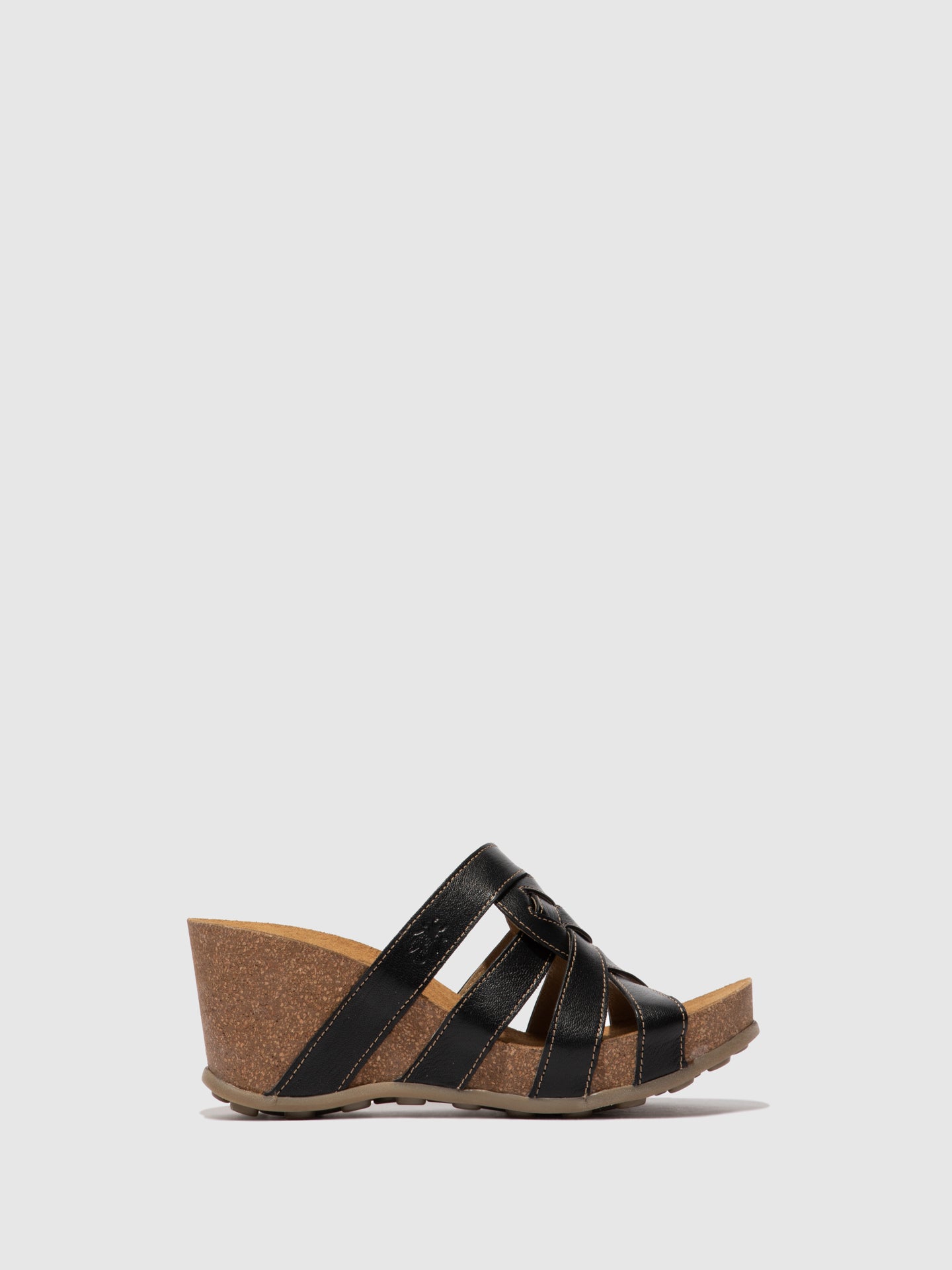 Fly London Strappy Mules GILY774FLY MOUSSE BLACK