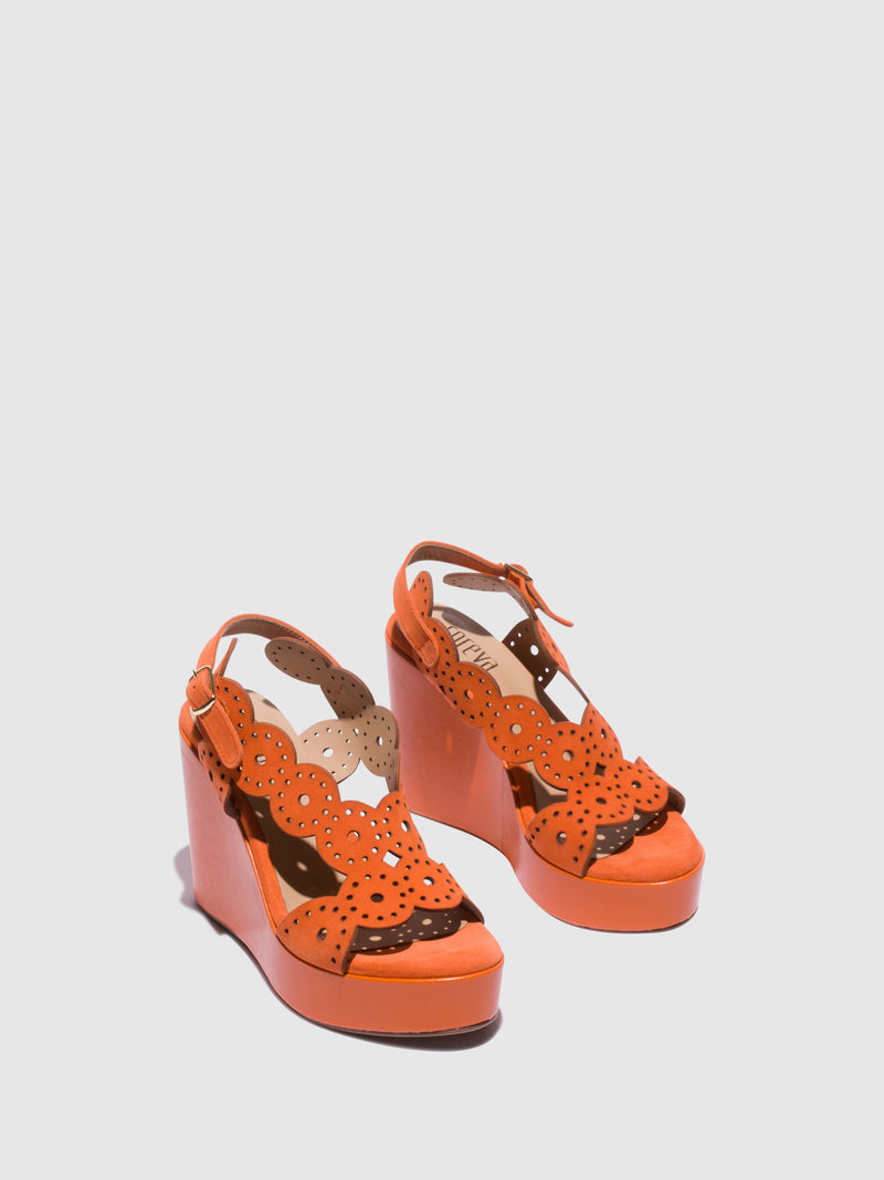 Foreva Orange Wedge Sandals