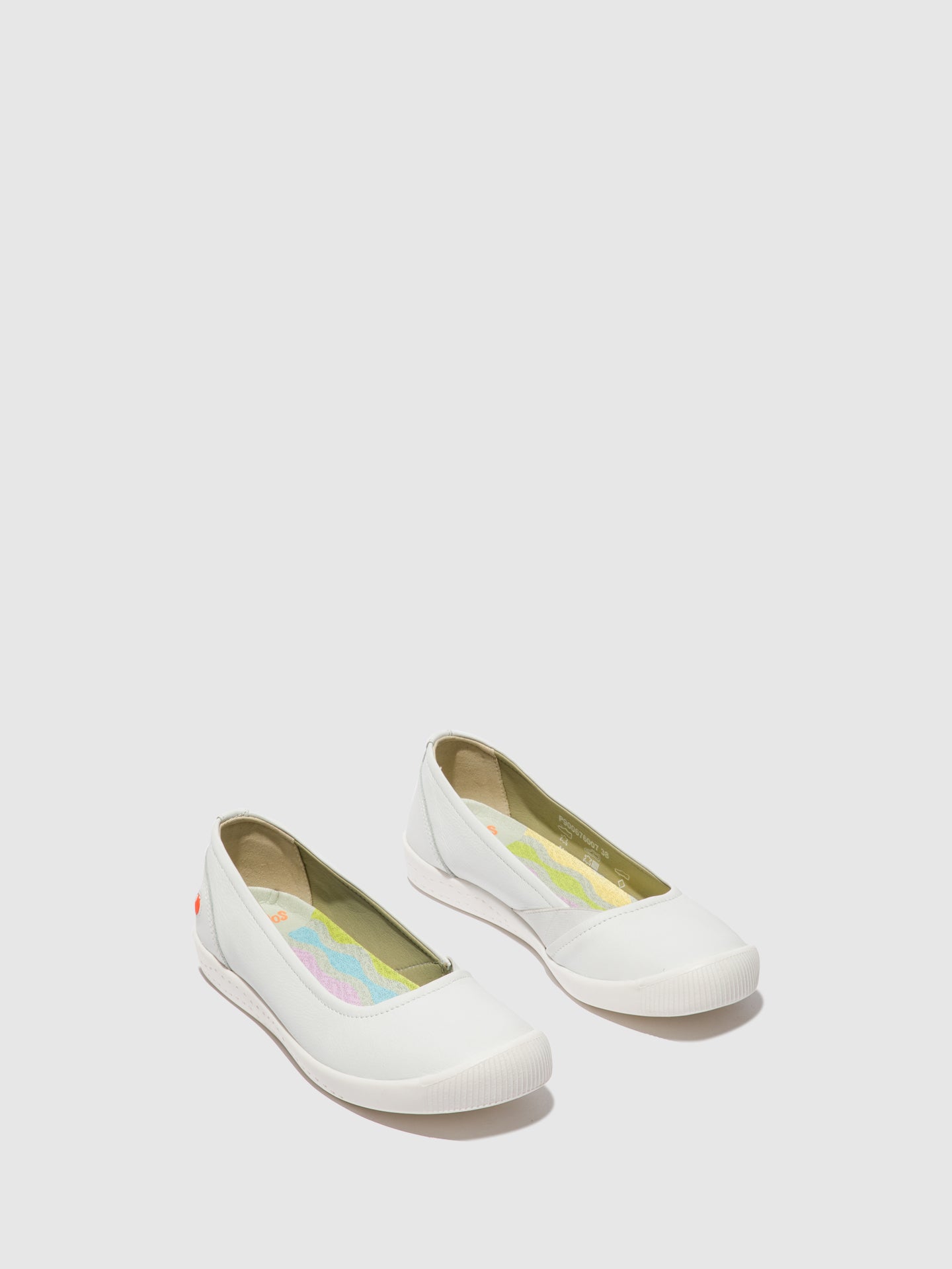 Softinos White Elasticated Ballerinas