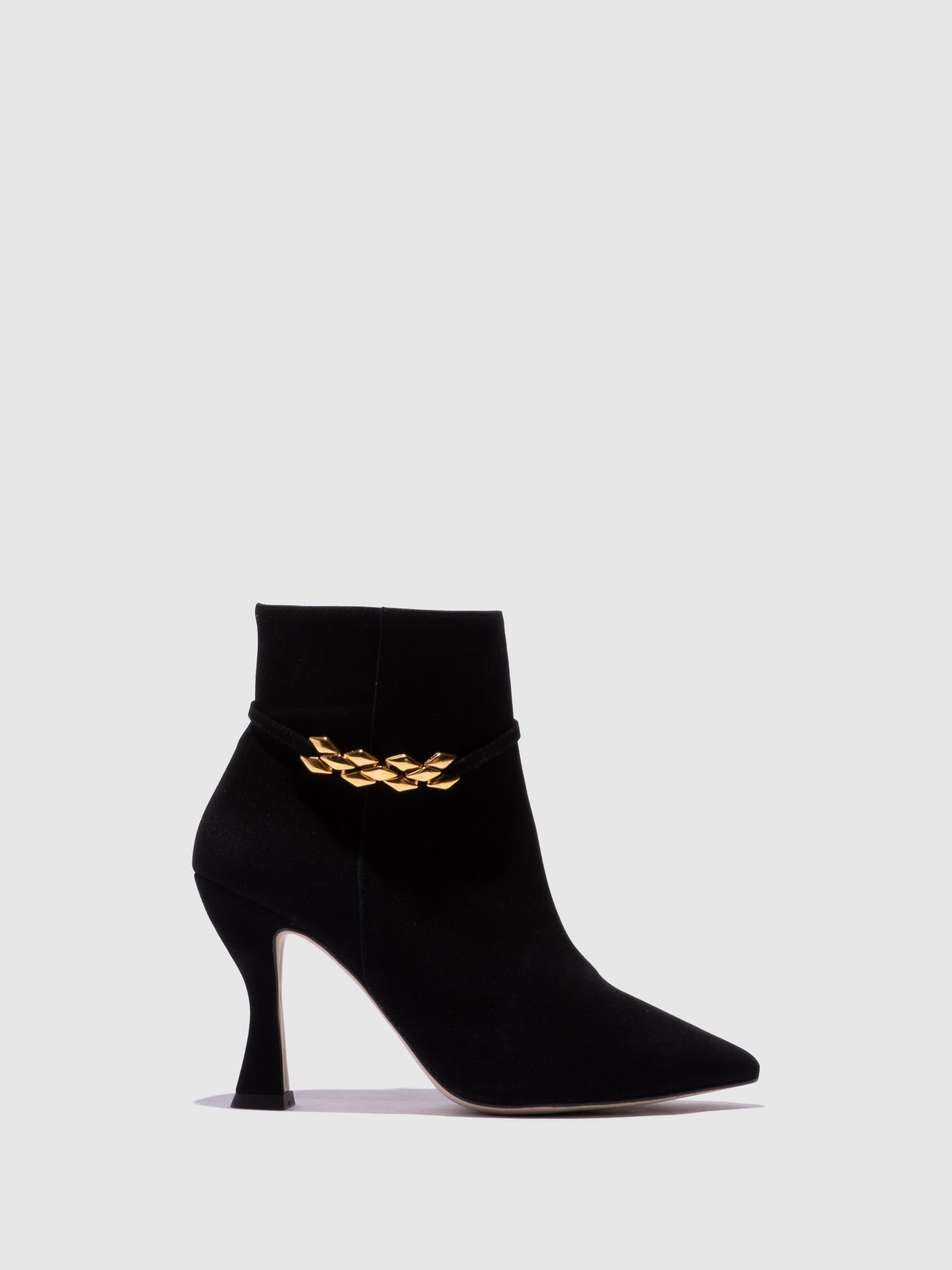 Sofia Costa Black Zip Up Ankle Boots