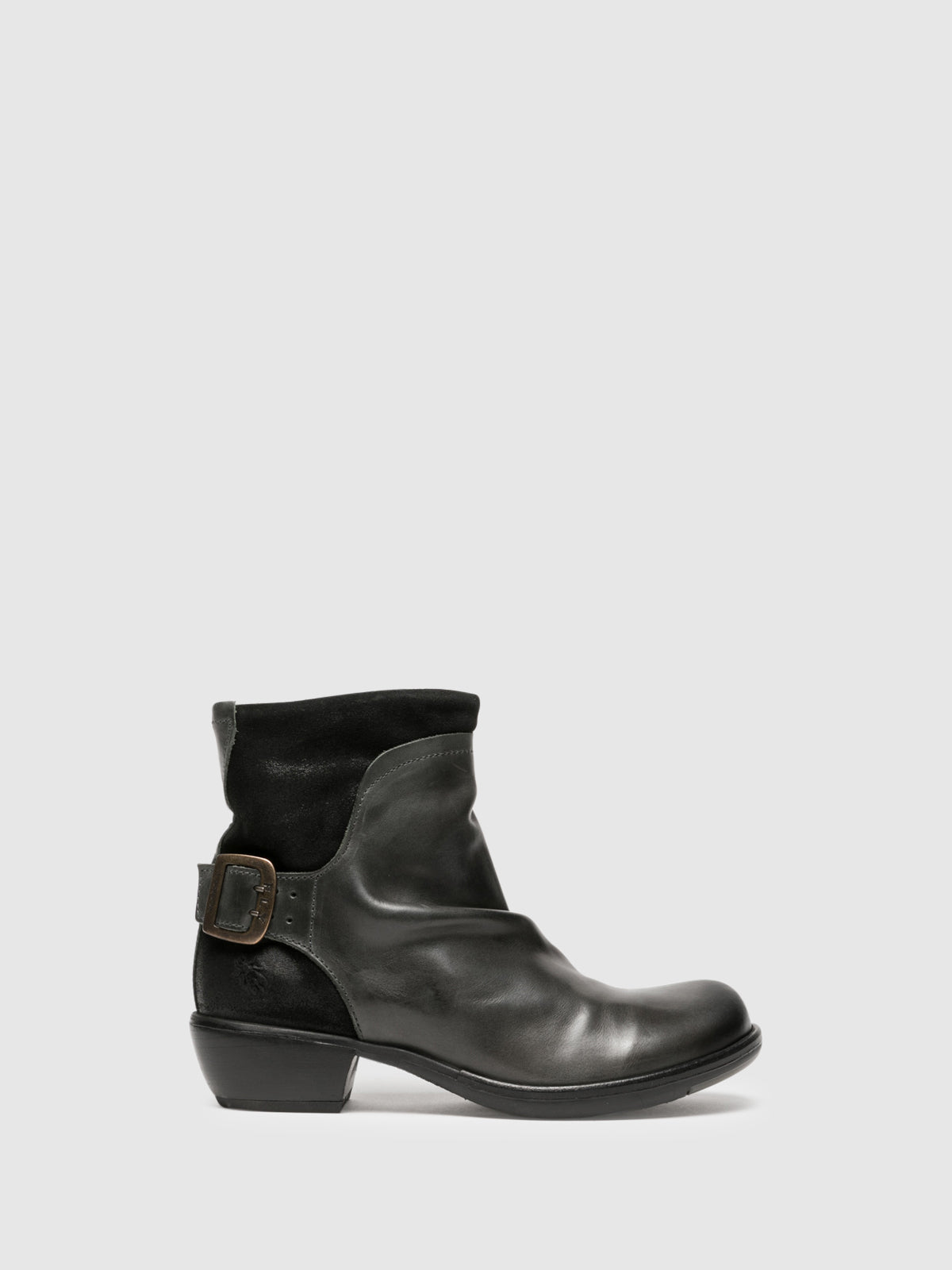 Fly London Gray Buckle Ankle Boots