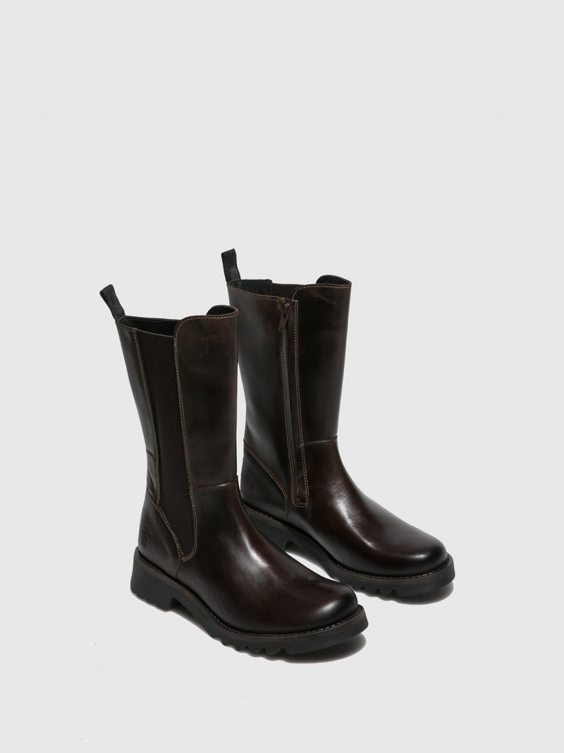 Fly London Chelsea Boots RELM641FLY RUG DK.BROWN