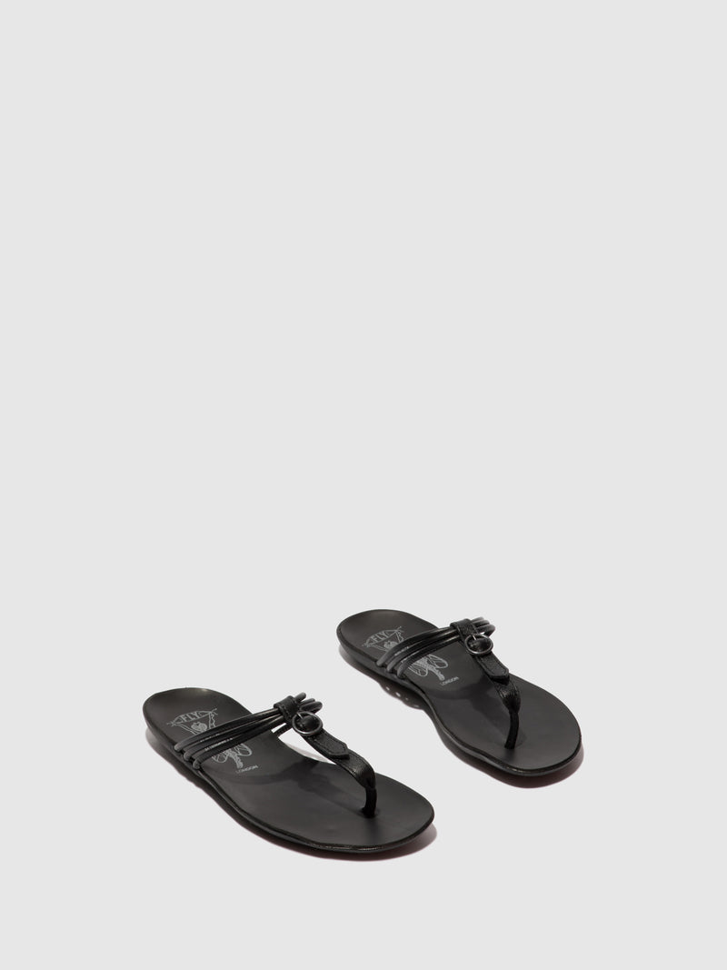 Fly London Thong Sandals MOUS755FLY CIERVO  BLACK