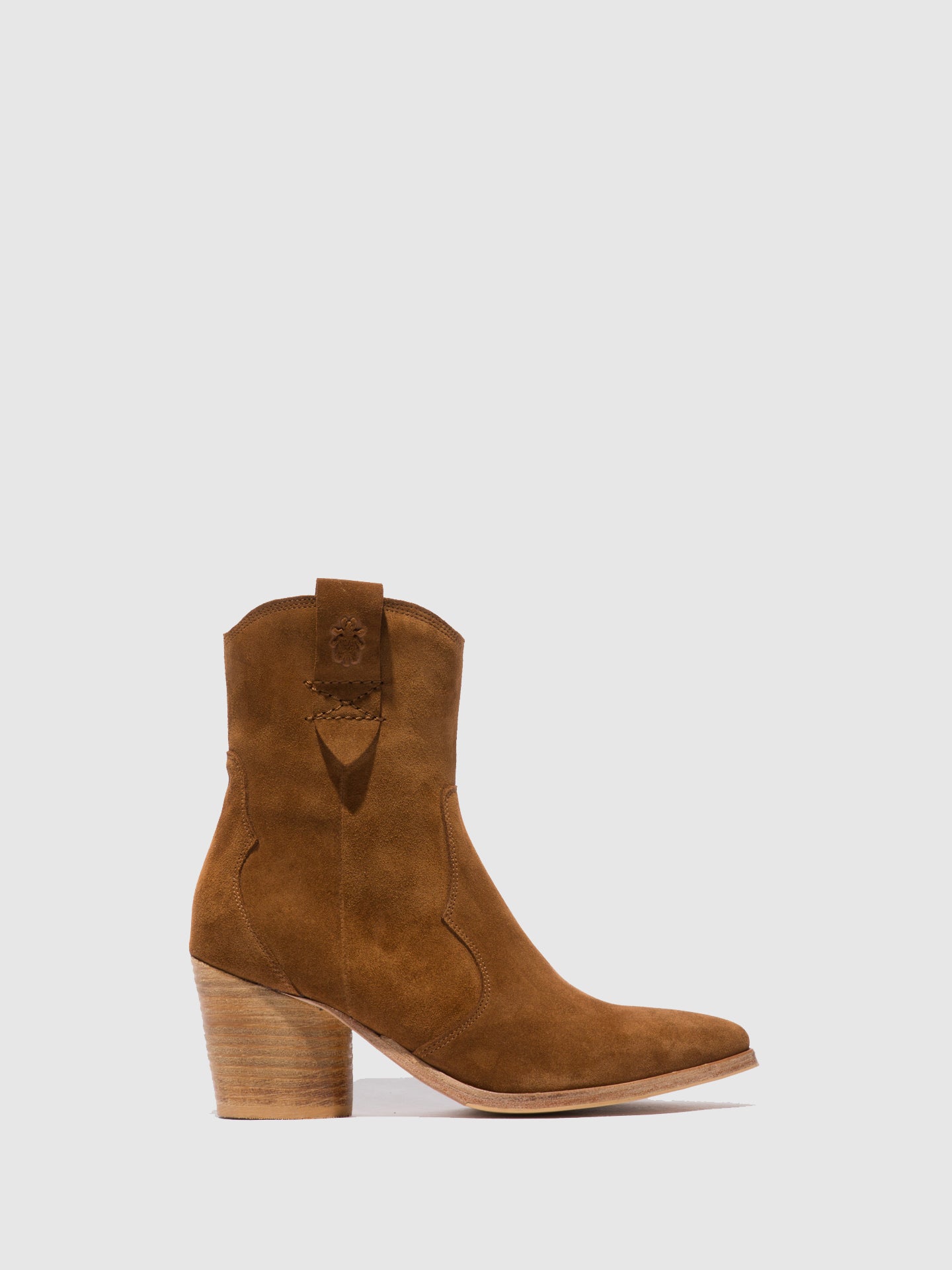 Fly London Zip Up Ankle Boots ALBA825FLY SUEDE COGNAC