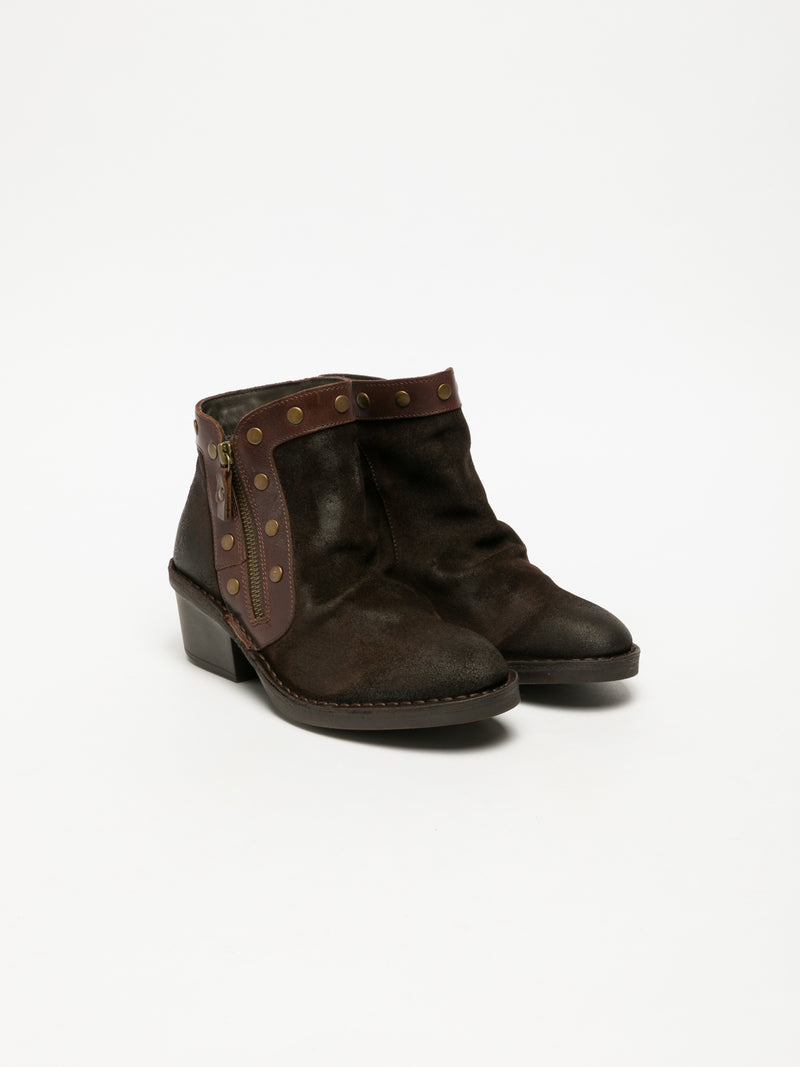 Fly London Brown Zip Up Ankle Boots