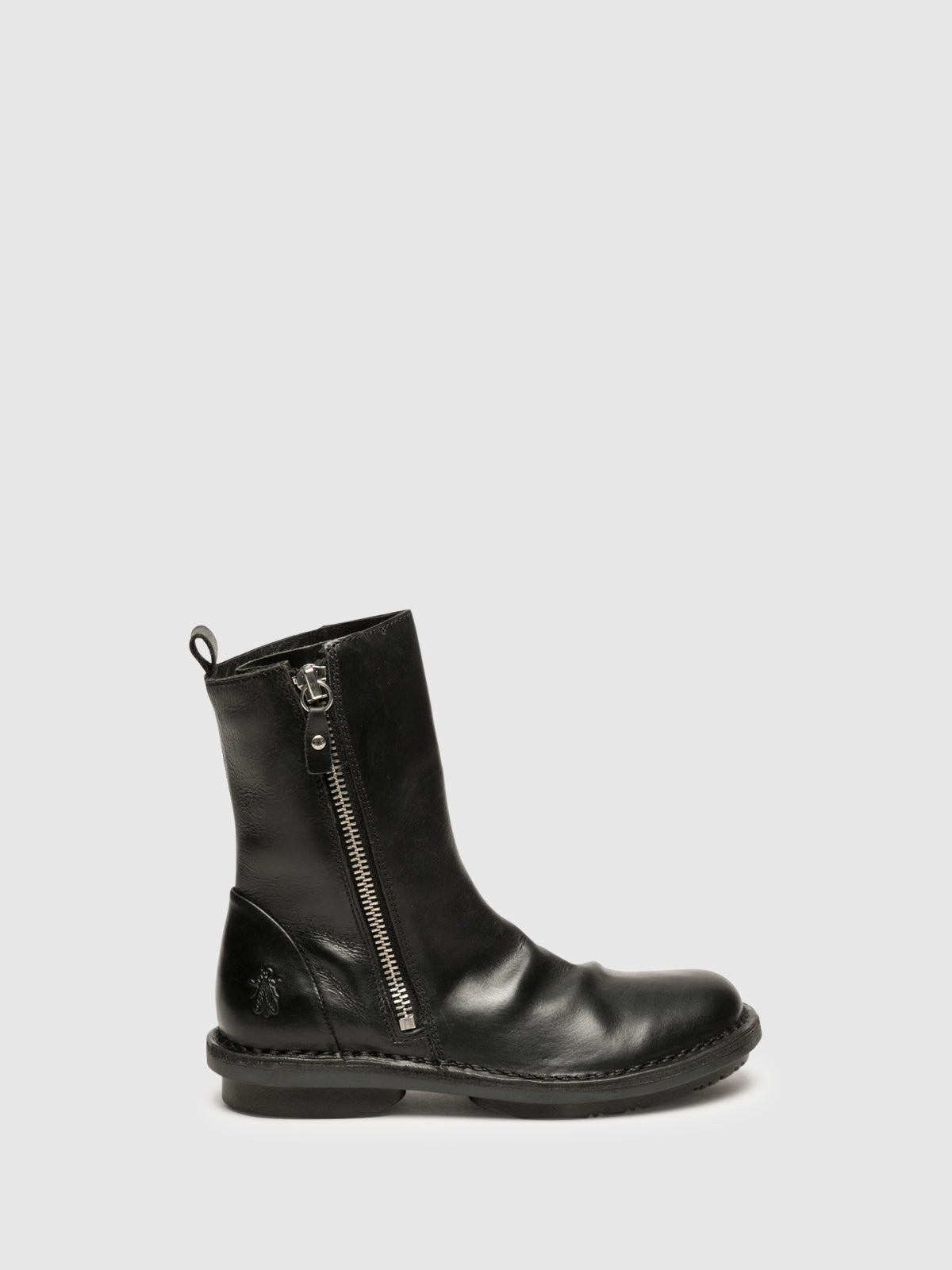 Fly London Black Zip Up Ankle Boots