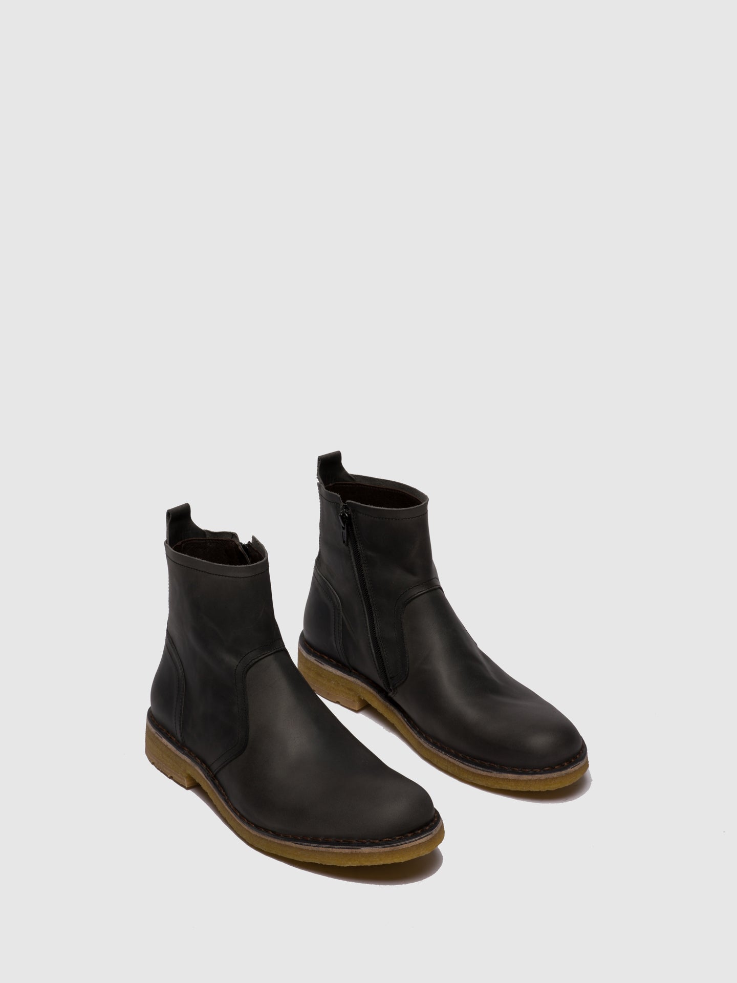 Fly London Zip Up Ankle Boots RIKY039FLY ESSA(METALFREE) ANTHRACITE
