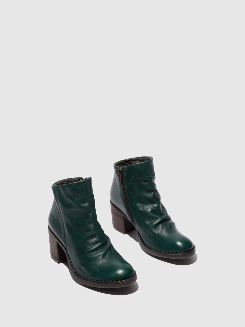 Fly London Zip Up Ankle Boots BELL061FLY VERONA GREEN FOREST