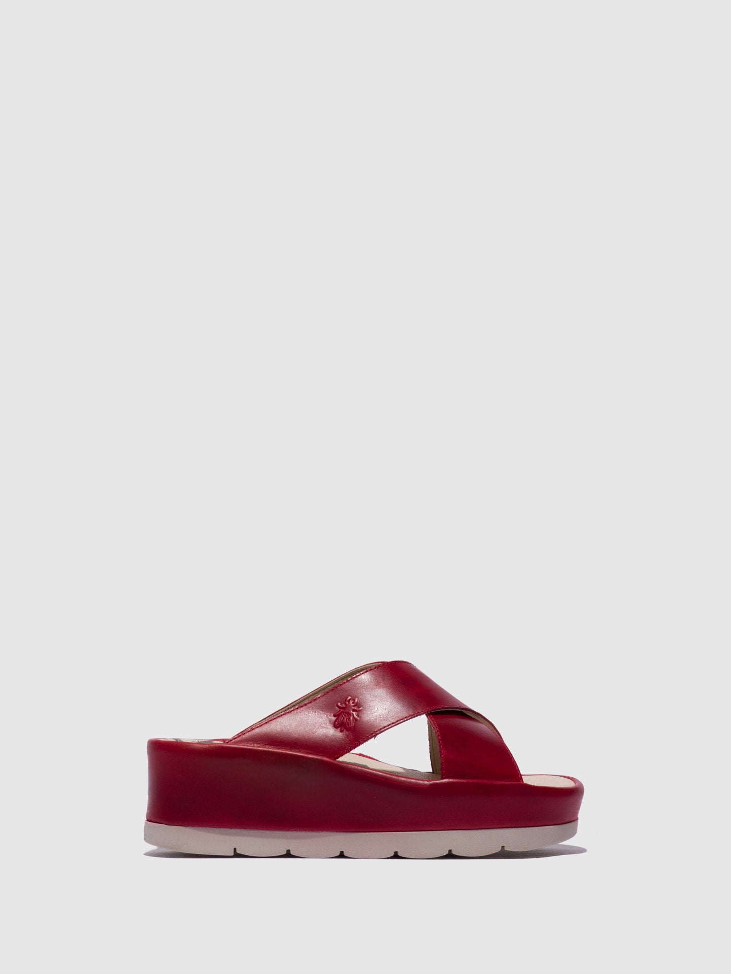 Fly London Red Open Toe Mules
