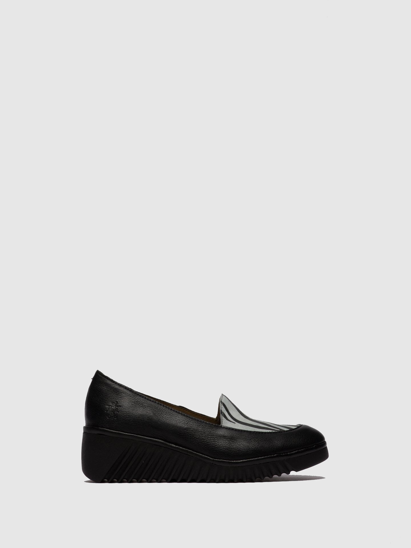 Fly London Loafers Shoes LUAN239FLY MOUSSE/ZEBRA BLACK/OFFWHITE