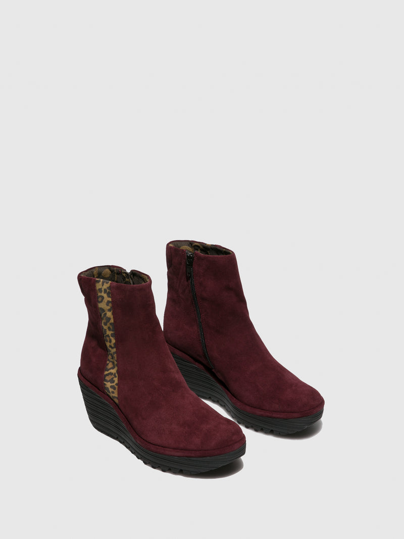Fly London Zip Up Ankle Boots YULU252FLY OILSUEDE/CHEETAH WINE/TAN