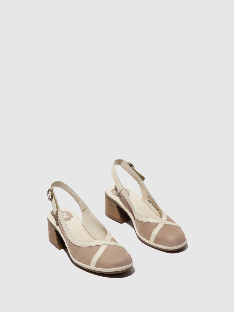 Fly London Sling-Back Sandals LEVO375FLY CONCRETE/OFFWHITE