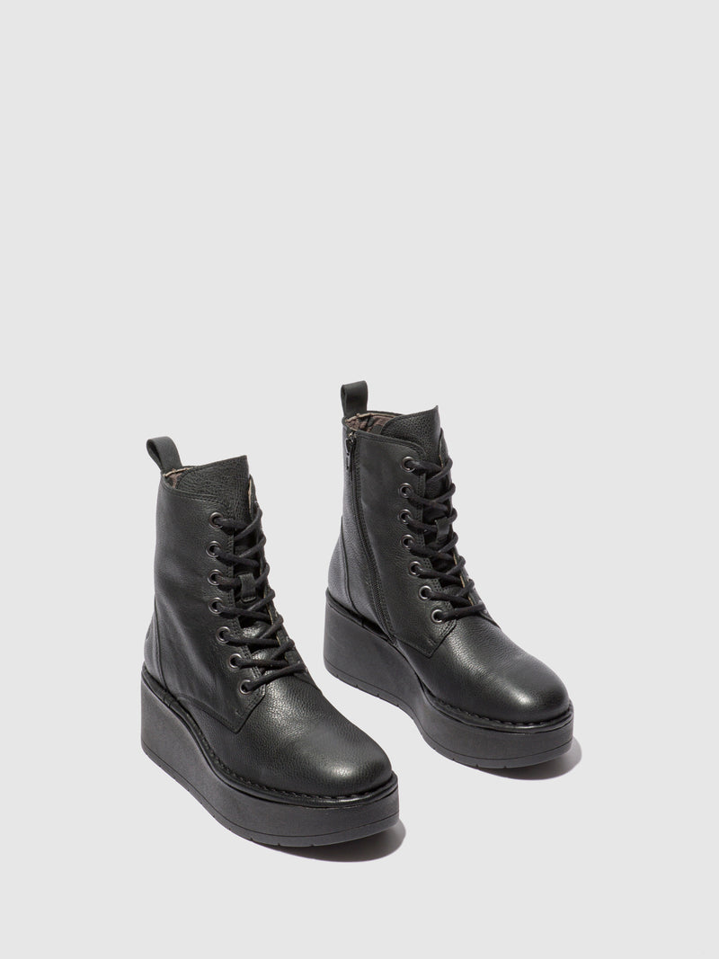 Fly London Lace-up Ankle Boots HEPE239FLY VERONA BLACK