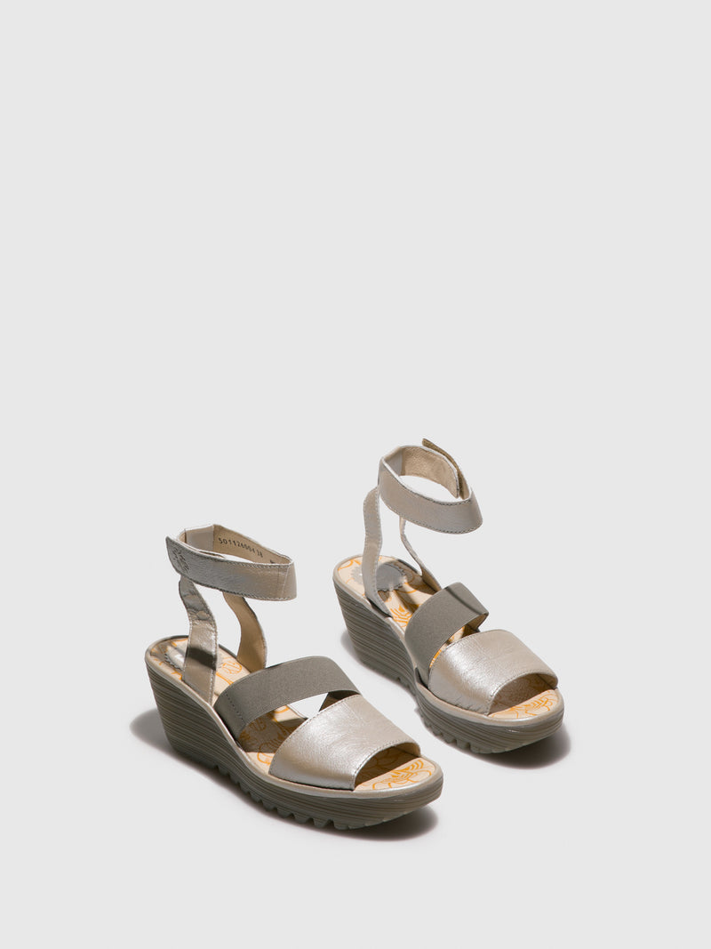 Fly London Ankle Strap Sandals YODE126FLY Silver