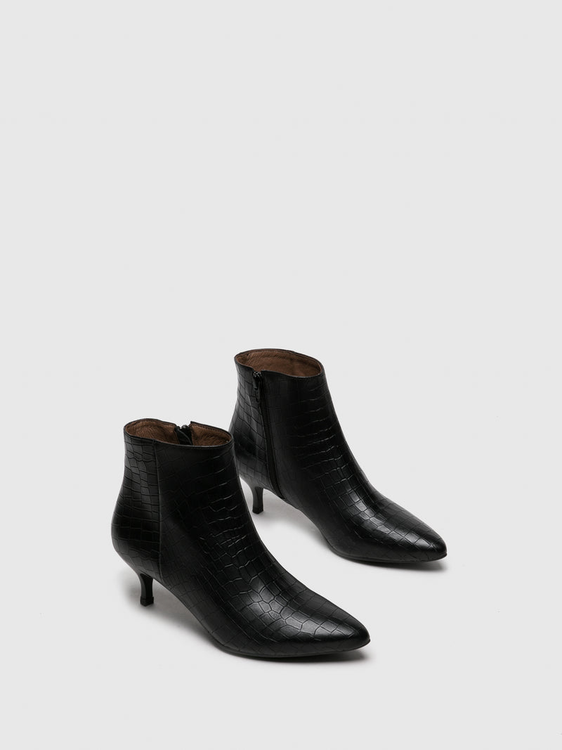 Foreva Black Zip Up Ankle Boots