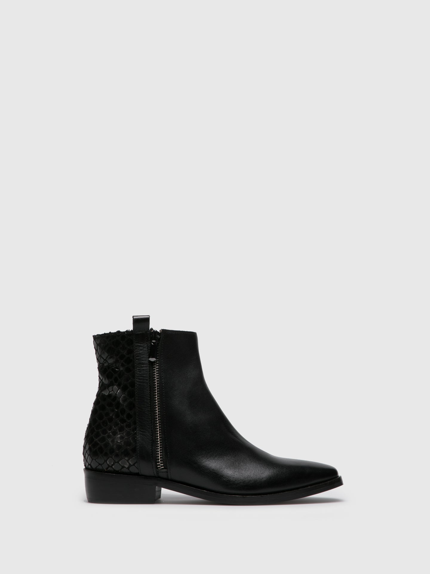 Foreva Black Zip Up Ankle Boots