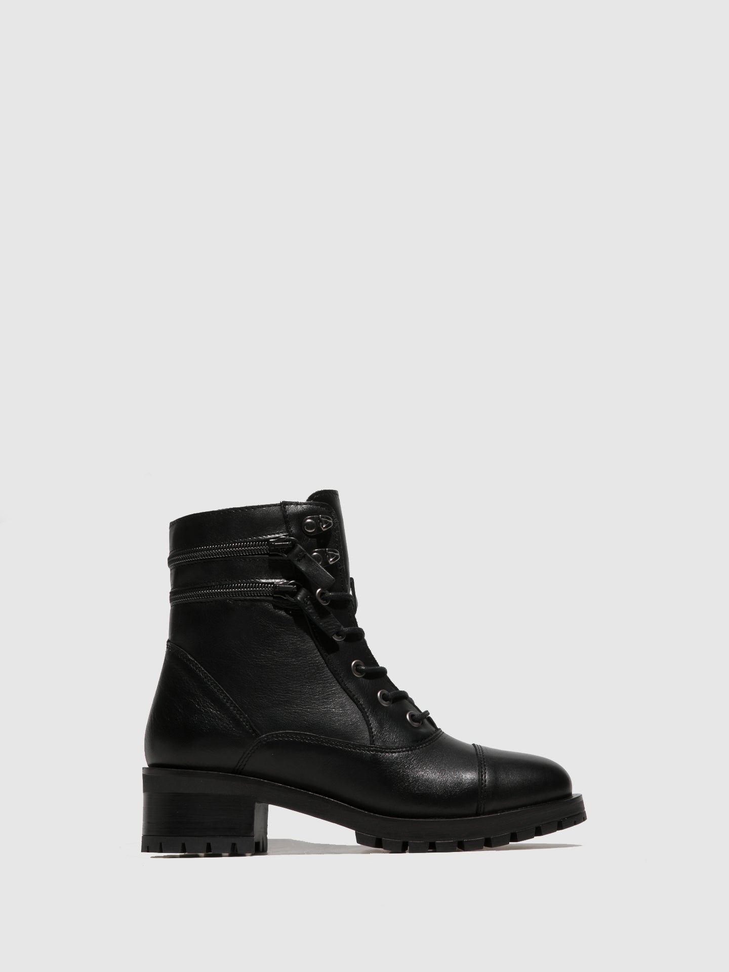 Foreva Black Lace-up Ankle Boots