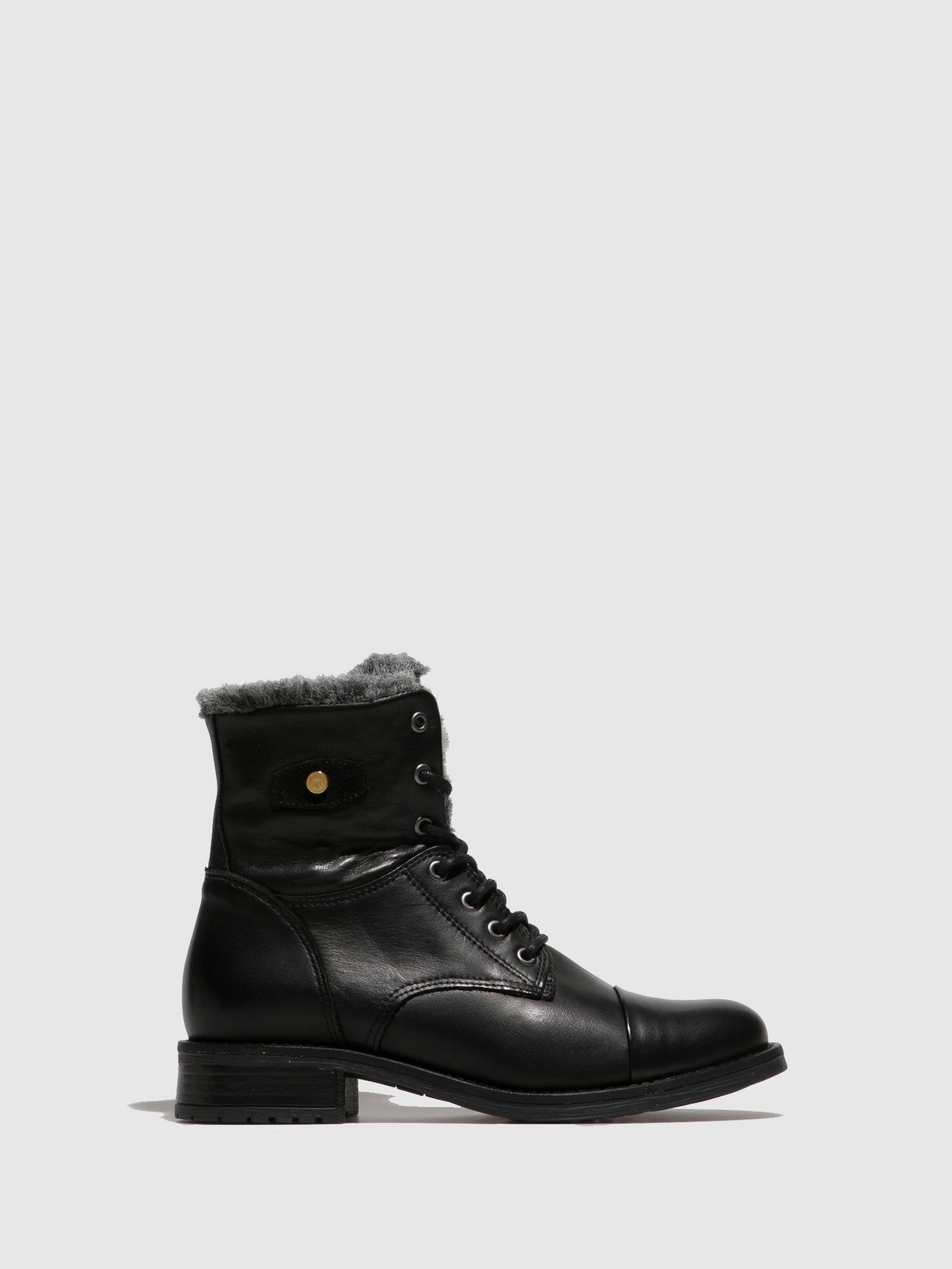 Foreva Black Lace-up Ankle Boots