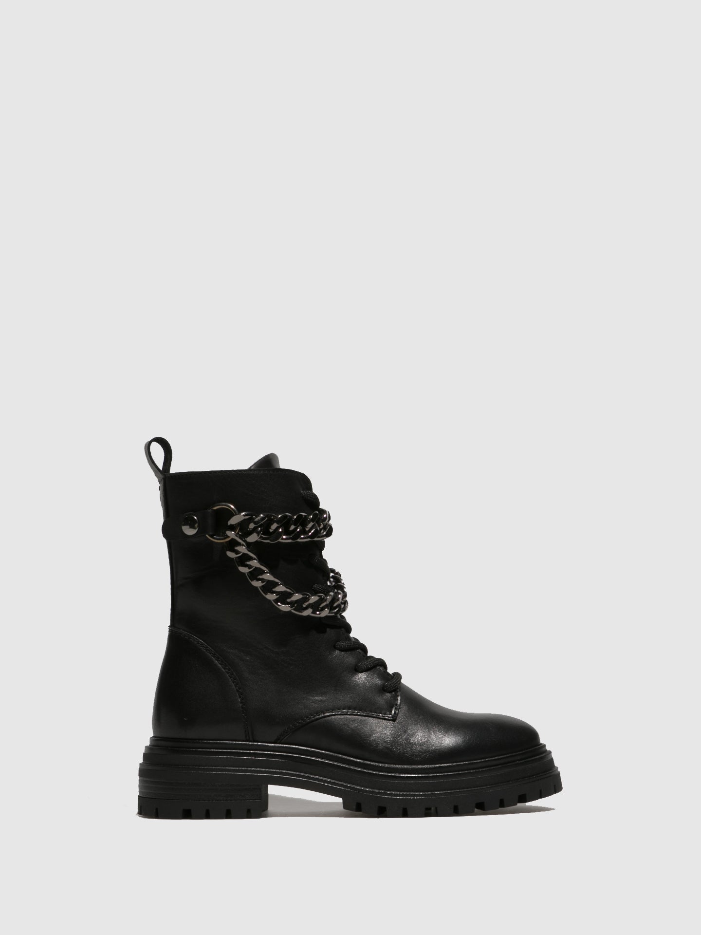 Foreva Black Lace-up Ankle Boots