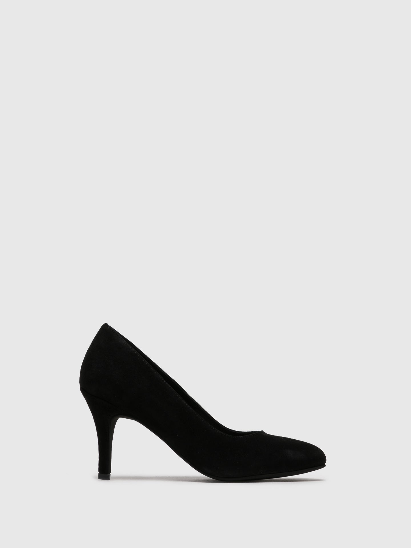 Foreva Black Suede Round Toe Pumps