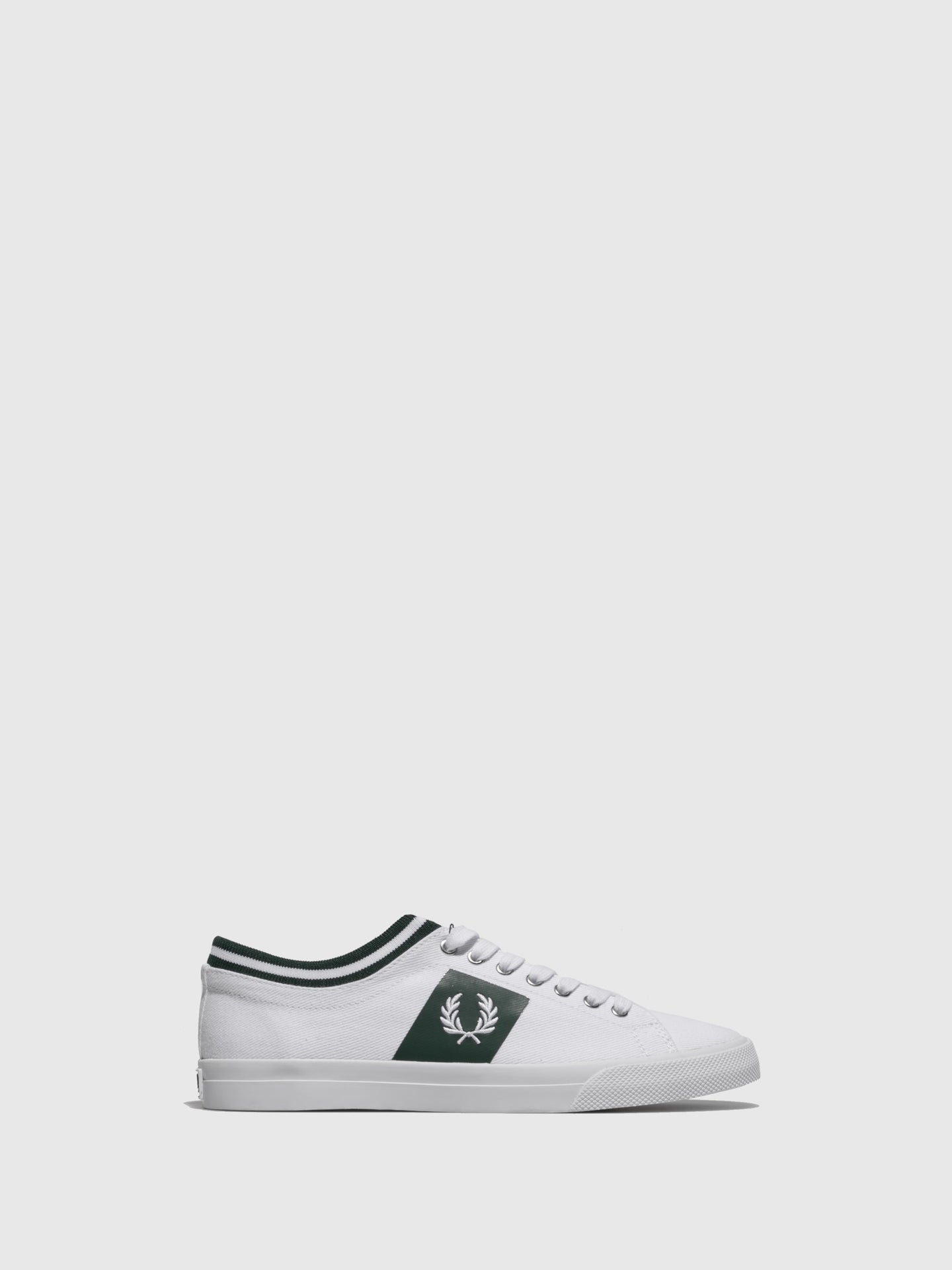 Fred Perry Green White Lace-up Trainers