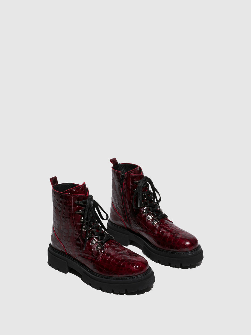Fungi Crimson Lace-up Boots
