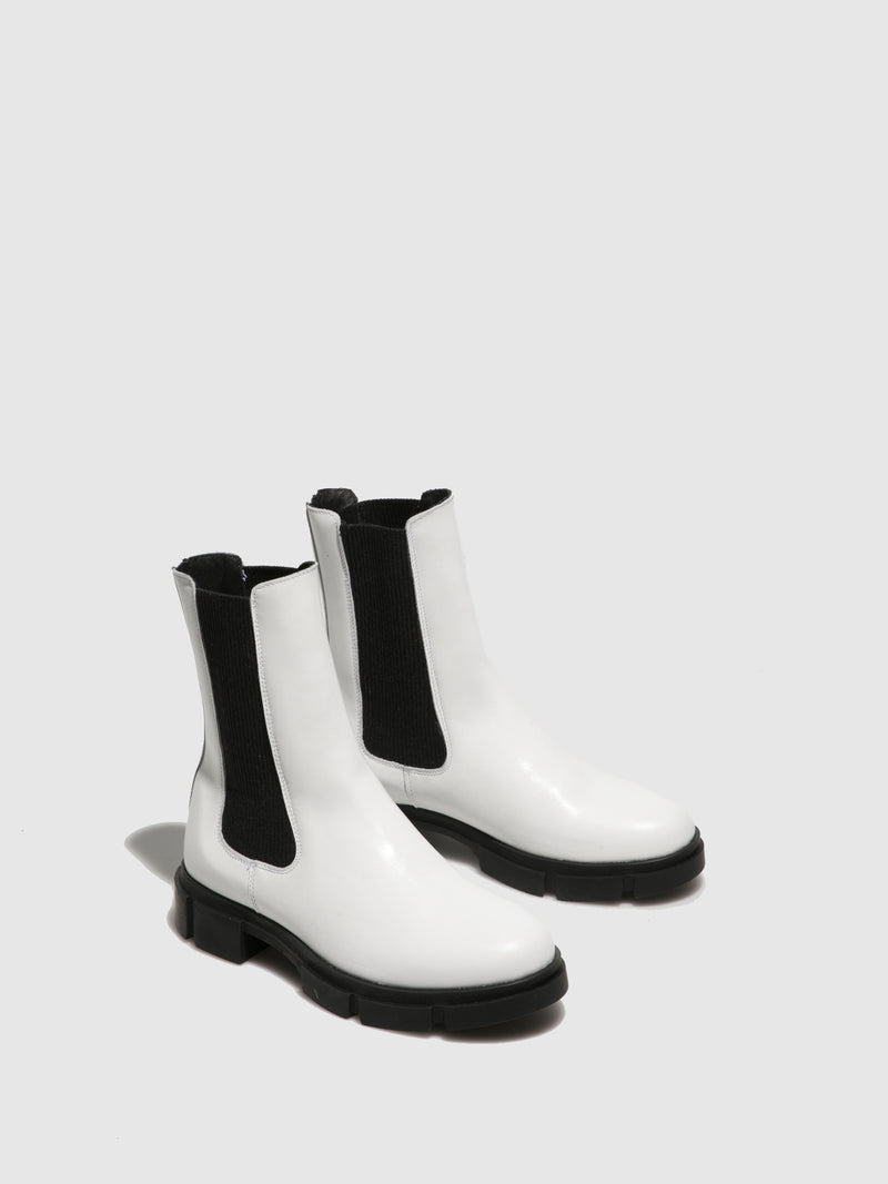 Fungi White Chelsea Ankle Boots