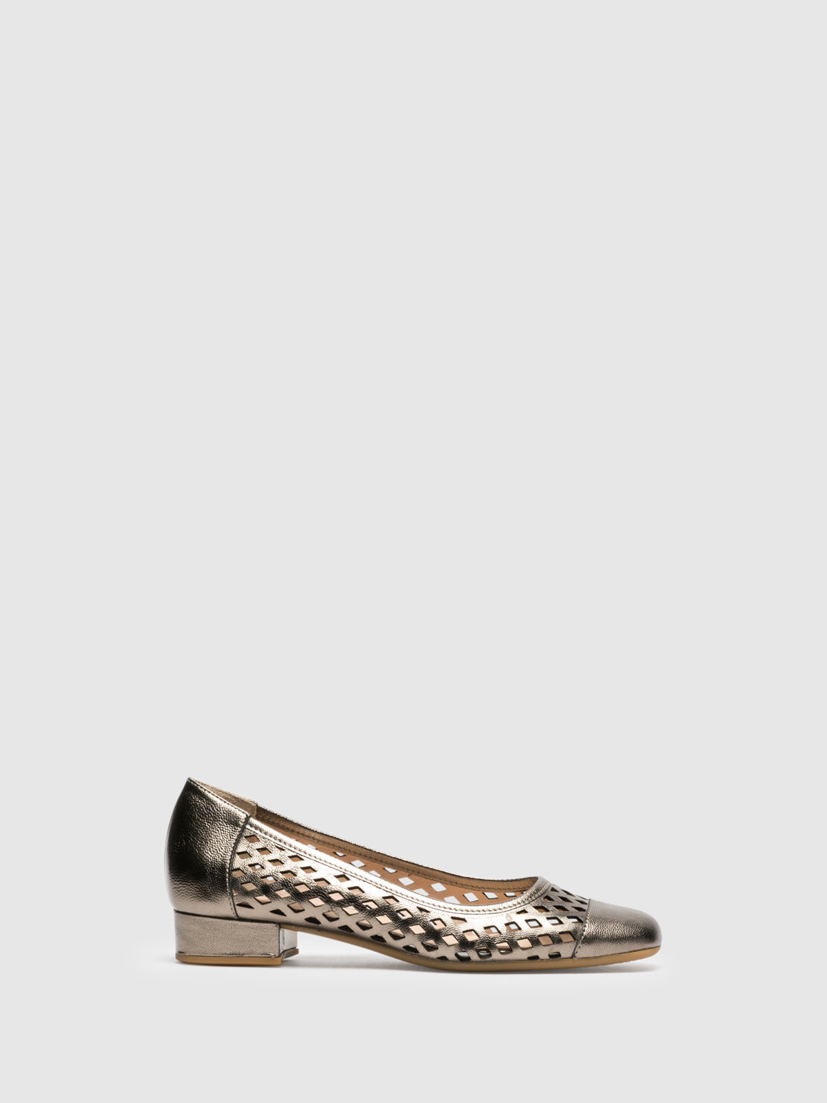 Sofia Costa Gold Square Toe Shoes