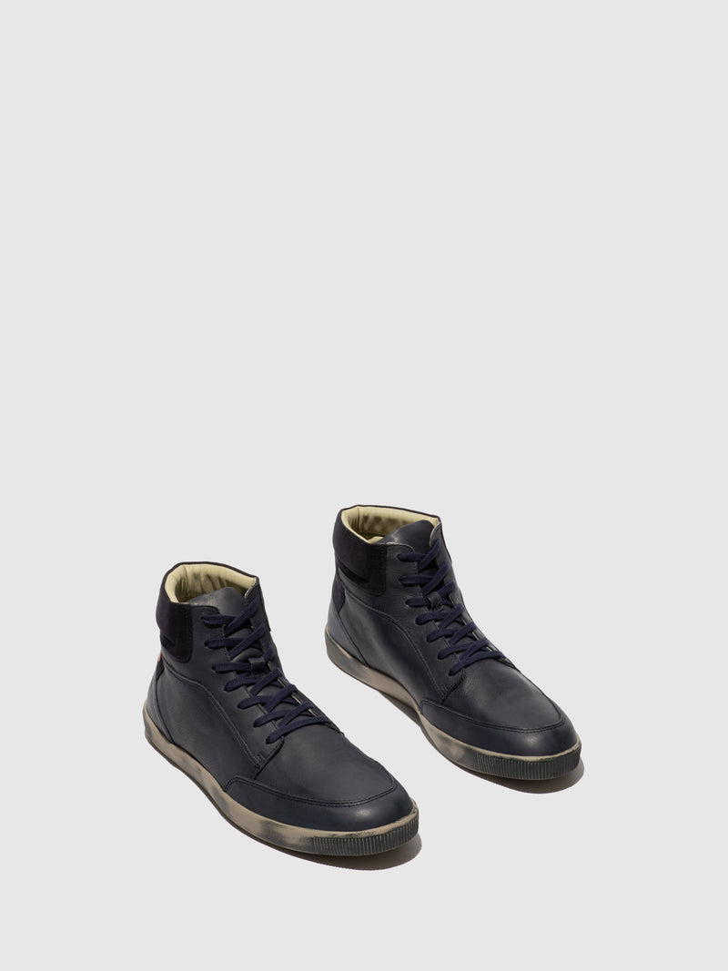 Softinos Navy Lace-up Trainers