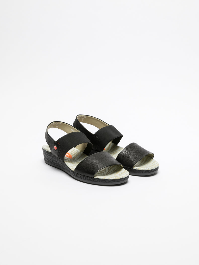 Softinos Black Strappy Sandals