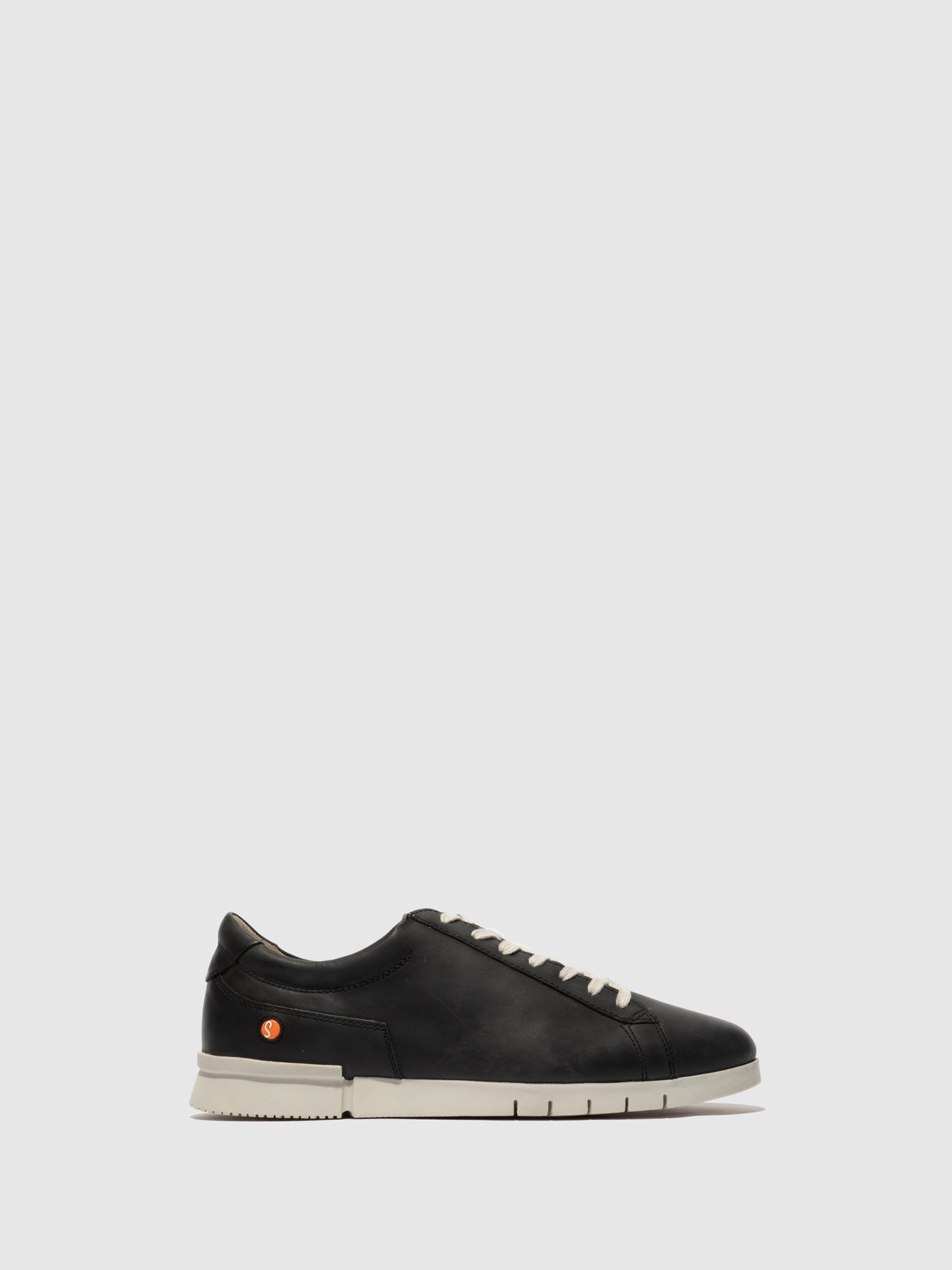 Softinos Coal Black Lace-up Trainers