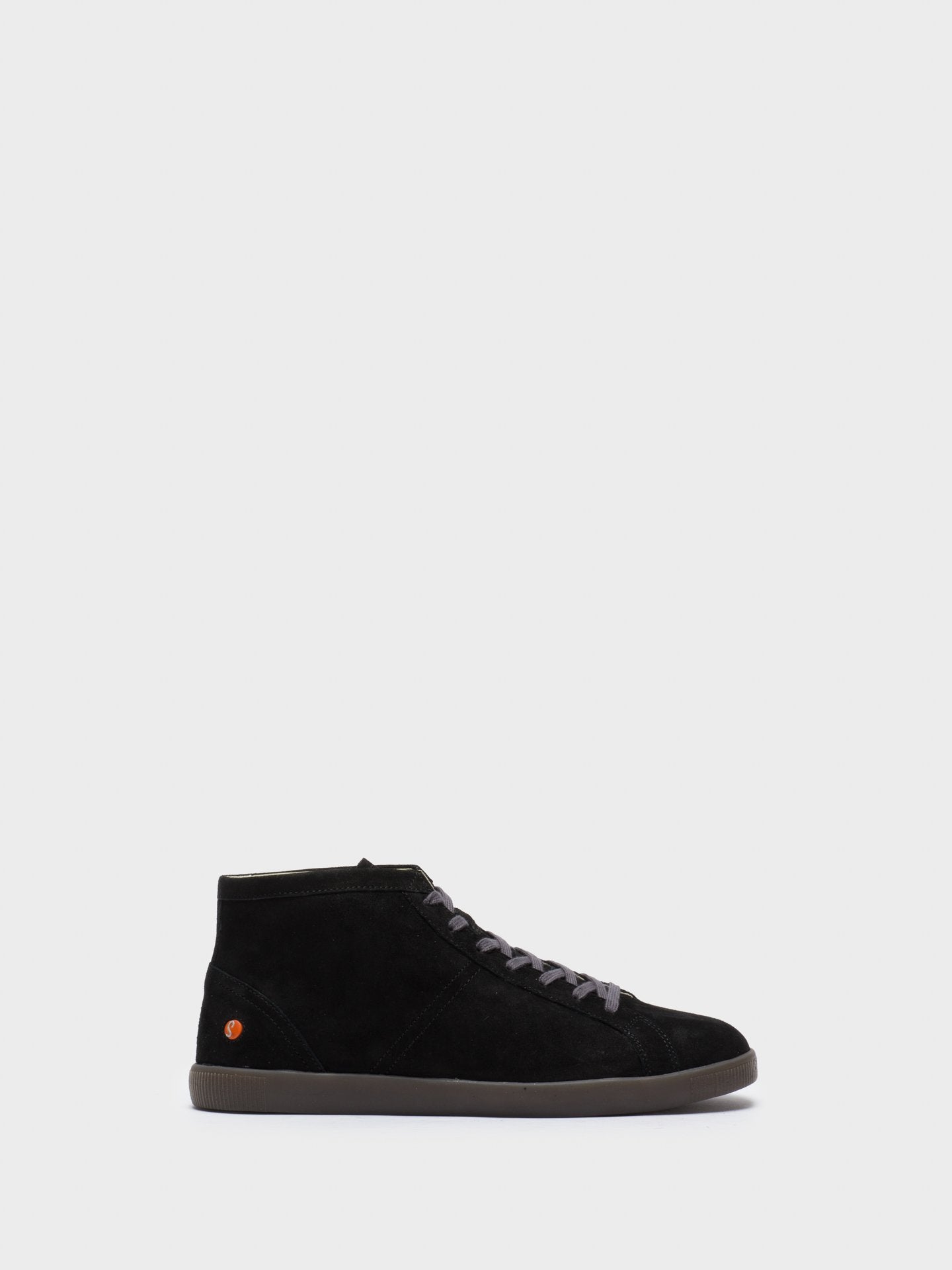 Softinos Black Leather Hi-Top Trainers