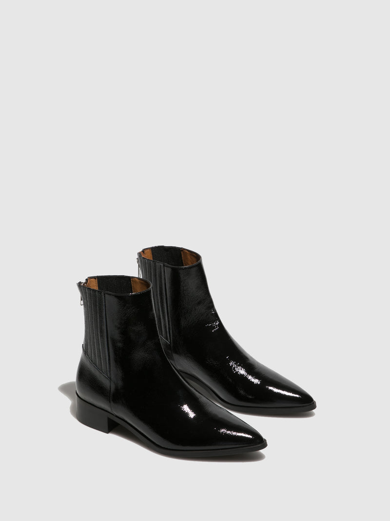 Sofia Costa Black Zip Up Ankle Boots