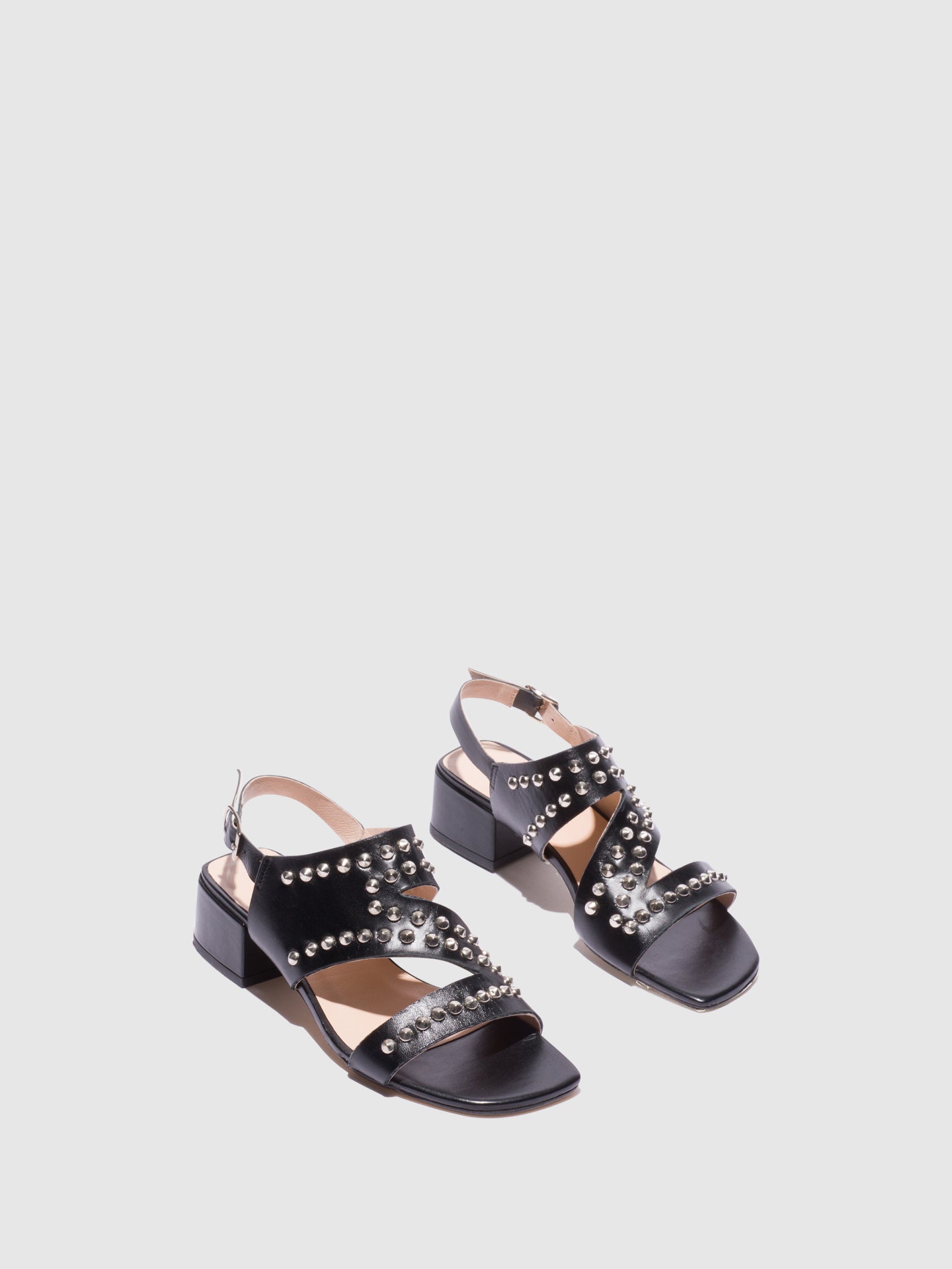 Sofia Costa Black Ankle Strap Sandals