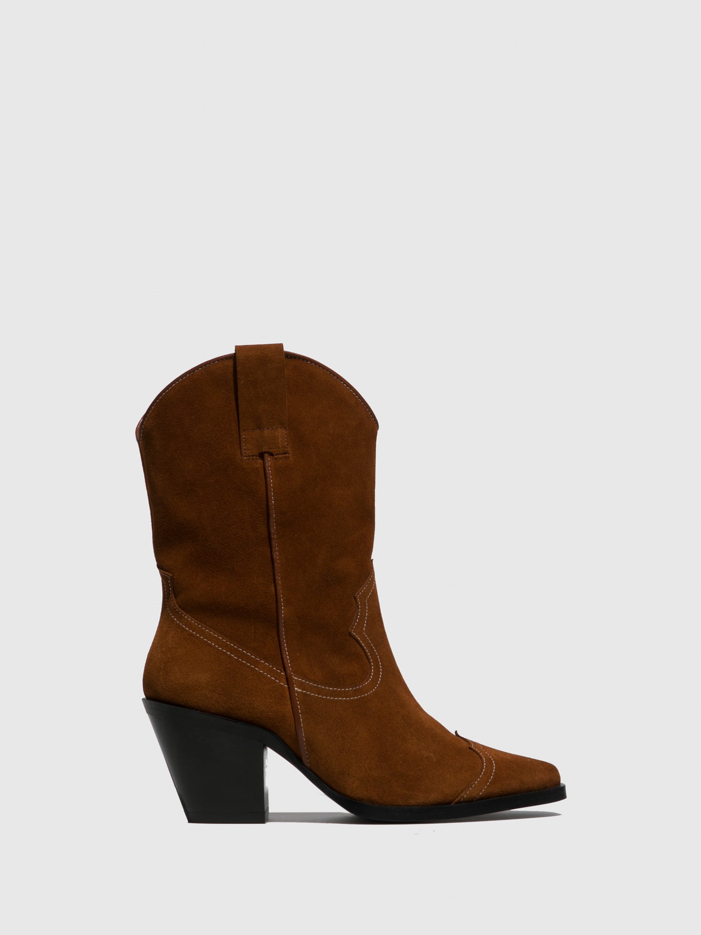 Sofia Costa Brown Cowboy Ankle Boots