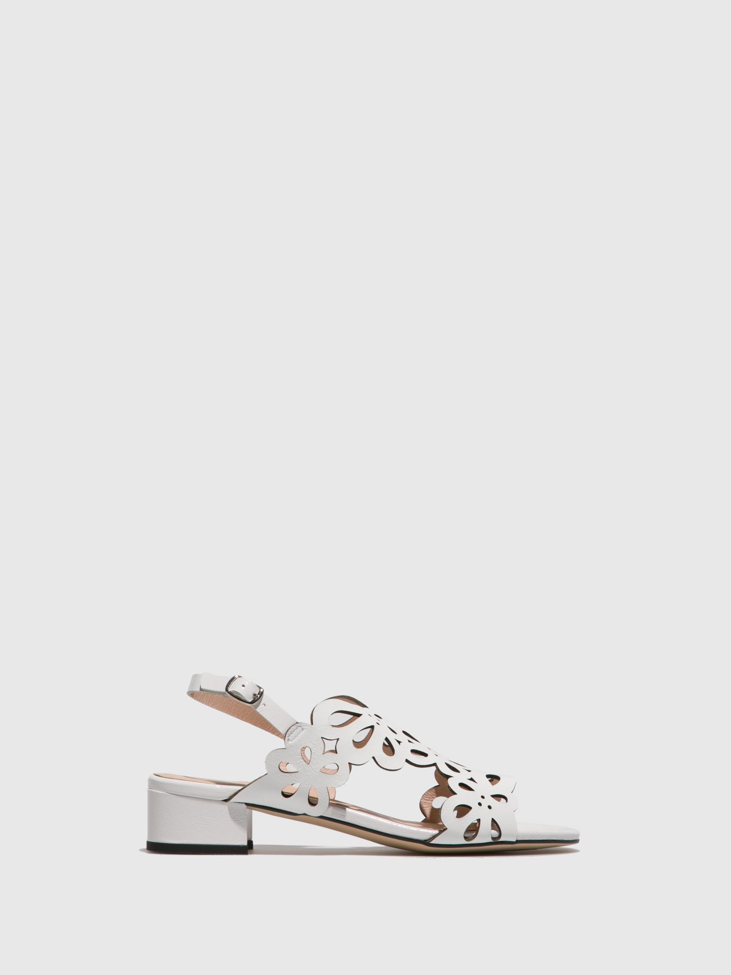 Sofia Costa White Sling-Back Sandals