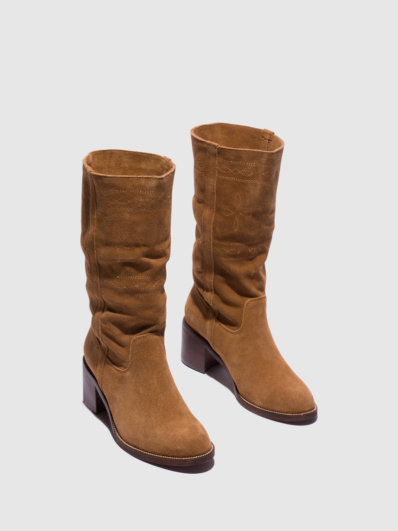 Top3 Brown Round Toe Boots