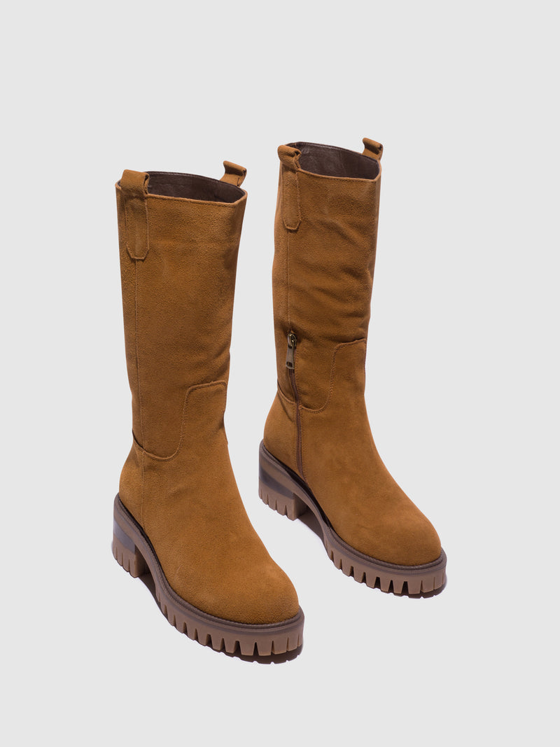 Top3 Brown Zip Up Boots